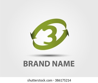 3 alphabet font number abstract, logo, symbol, icon, graphic, vector