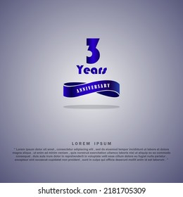 3 Jahrestag der Feier 3D Vektorgrafik-Design-Illustration