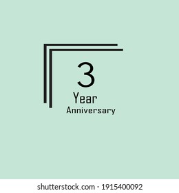 3 Anniversary celebration. Vector festive illustration.