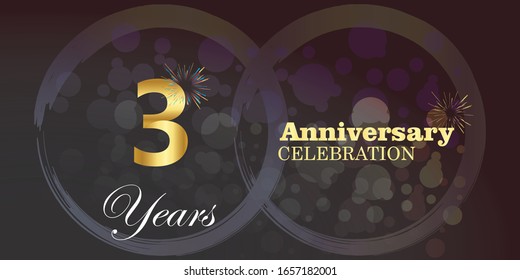 3 anniversary logo vector template. Design for banner, greeting cards or print
