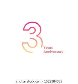 3 anniversary logotype with gradient colors for celebration purpose and special moment