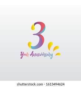 3 anniversary vector concept template design