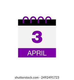 3 april calendar date icon vector eps