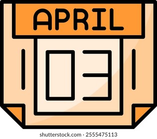 3 April Filled Style Icon Design