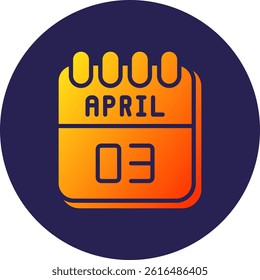 3 April Glyph Circle Gradient