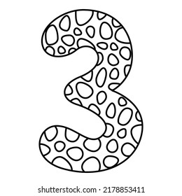 3. Arabic numerals coloring book for kids. Hand Drawn Arabic Figures From One till Nine. Hand Drawn Script numbers from 0 to 9 in style of doodles on a white background. Numeral. Vector illustration