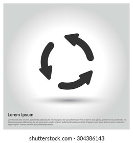 3 arrow Reload icon. Circle concept web buttons. vector illustration. Flat design style