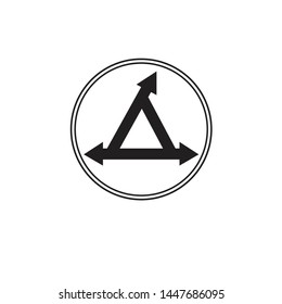 3 arrow and triangle with circle vector logo design