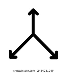 Diseño de icono de 3 flechas en estilo relleno y contorneado