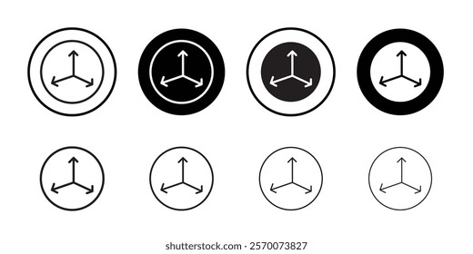 3 arrow way icon Outline vector for web ui