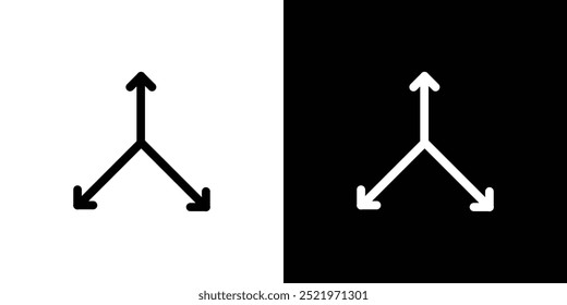 Conjunto de iconos de 3 flecha way Ilustración vectorial