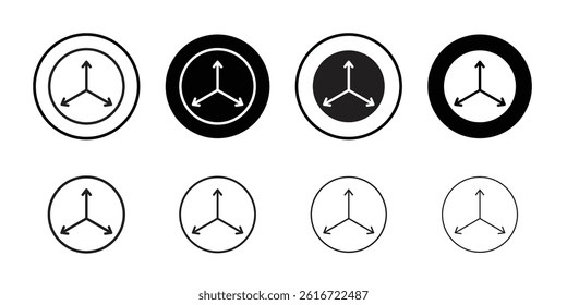 3 arrow way icon Thin line illustration set
