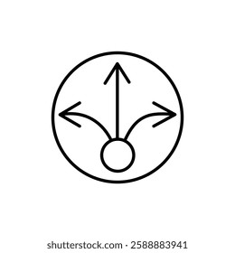 3 arrow way icon Vector logo set flat