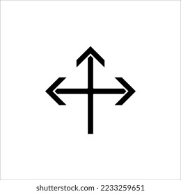 3 icono de línea de dirección de flecha. Estilo de contorno simple. Elección, opción, camino, oportunidad, logo, división, camino, elección, tres concepto. Ilustración vectorial sobre fondo blanco.