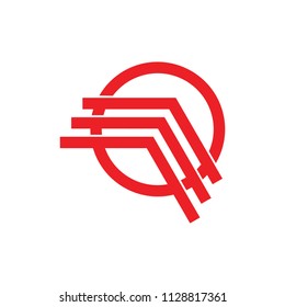 3 arrows in circle geomtric logo vector