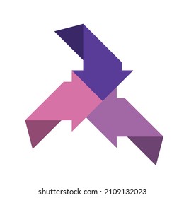 3 flechas conectadas por el esquema de borde medio, gráfico, plantilla, infografía.