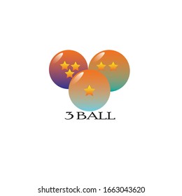 3 ball logo icon with additional gradations of color and stars