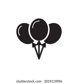3 Baloons Filled Icon Vector Illustration