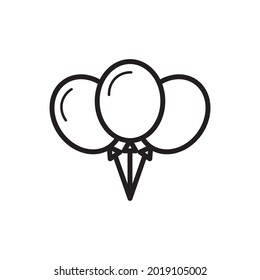 3 Baloons Outline Icon Vector Illustration