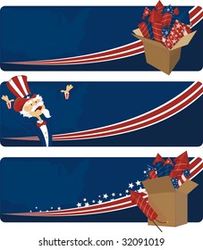 3 banners for the 4Th July