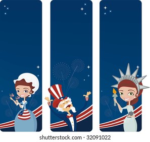 3 banners for the 4Th July
