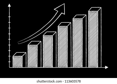 3 Bar chart sketched vector