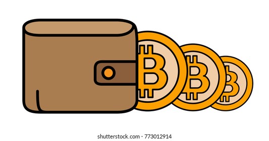 3 Bitcoins outside of the leather wallet.