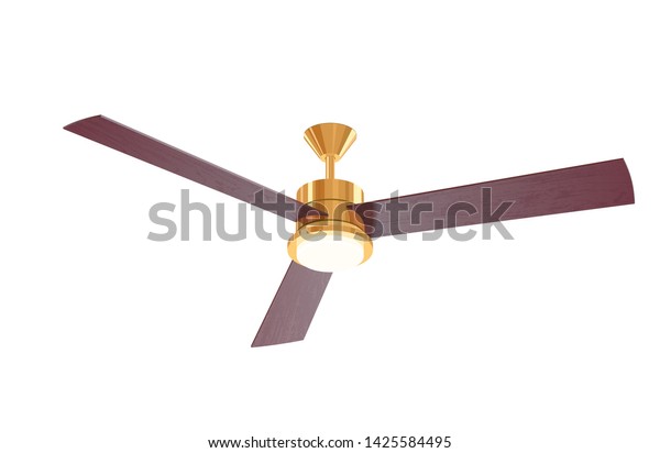 3 Blade Ceiling Fan Isolated Vector Stock Vector Royalty Free