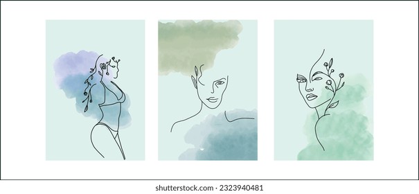 3 blue green interior wall decorations