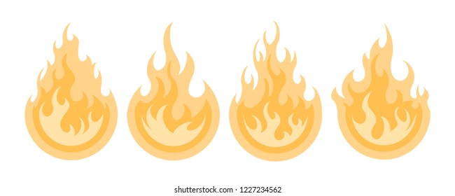 3 bonfire icon with round design element on white background