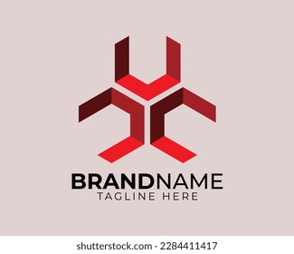 3 boolean of 3d cube hexagon  forming triangle initial letter of U A C N