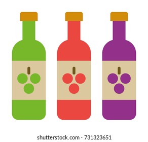 3 Bottles Of Wine vector icon