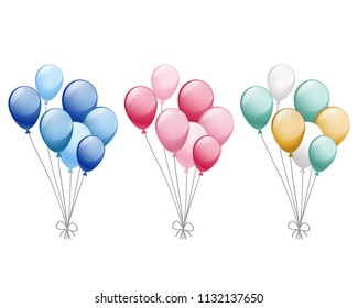 3 bunches of balloons