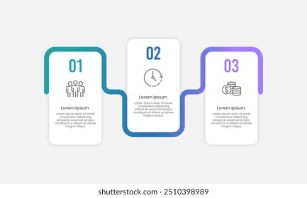 3 Business Process. Infographic Design Templates. Business Presentation, Management, Development, Workflow and Information. Vector Illustration.