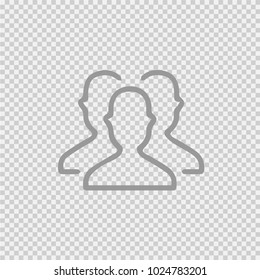 3 businessmen silhouette vector icon eps 10. Business man simple isolated pictogram.