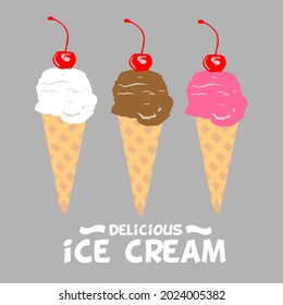 3 Cherry Topping Ice cream