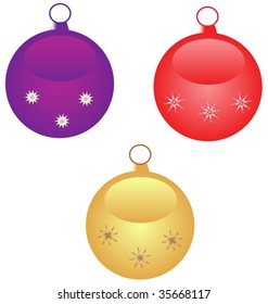 3 Christmas baubles - vector set