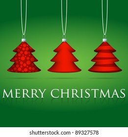 3 Christmas tree bauble card in vector format.