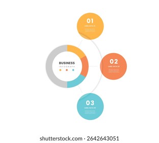 3 circle data representation business infograph 