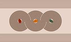 3 Circles In Infinity Symbol, Japanese Zen Garden Vector Top View Illustration