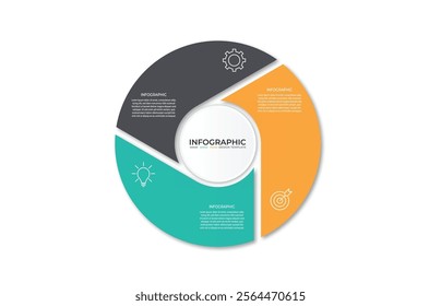 3 Circular Diagram Flow Infographic template vector design EPS10