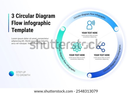 3 Circular Diagram Flow Infographic template