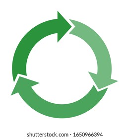 3 circular green arrows. Modern isolated design with white background. Vector illustration