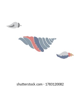 Ilustración de diseño de vectores oceánicos con caparazón de animales acuáticos
