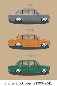 3 classic cars of different colors, Collection of Cars