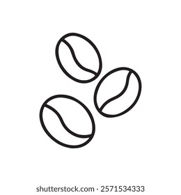 3 coffee bean outline icon vector illustration design.
