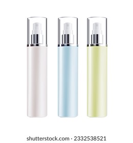 3 colores cosméticos loción botellas spray suero 