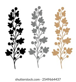 3 color flower vector set