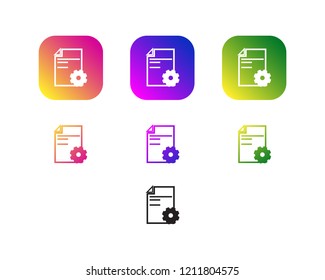 3 color gradient account settings line icon