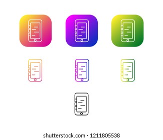 3 color gradient Phone, linear icon. One of a set of linear web icons